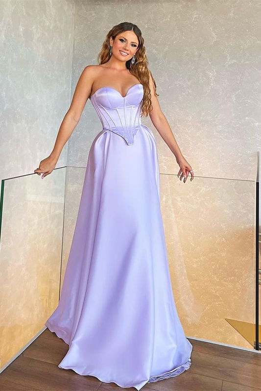 Glamorous Sweetheart Lilac Long Evening Dress Online  gh1956