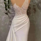 Elfenbein One-Shoulder-Applikation Elegantes Abendkleid Meerjungfrau mit Rüschen gh2057