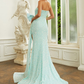Backless Sage Green Sequins Mermaid Dress  gh2464
