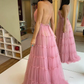 Spaghetti Pinl Tulle Prom Dresses, Lovely Prom Dresses, Formal Dresses gh2494