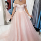 Off Shoulder Open Back Pink Long Prom, Off the Shoulder Pink Formal, Pink Evening gh2553