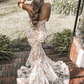 Glamorous Mermaid Sweetheart Sleeveless Tulle Long Prom Dresses With Appliques gh2490