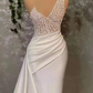Ivory One-Shoulder Applique Elegant Prom Dress Mermaid With Ruffles gh1934
