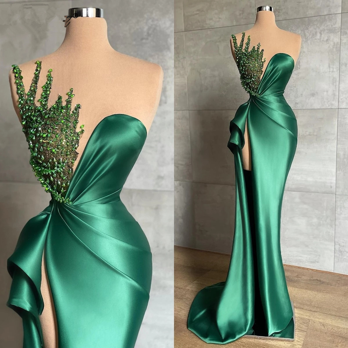Emerald green pageant sales dress