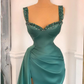 Amazing Sweetheart Crystal Ruffles Mermaid Evening Gown With Long Sweep Train  gh2056
