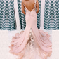 Open Back Blush Mermaid Long Formal Dress  gh2294