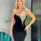 Sexy Black One Shoulder Mermaid Prom Dress With Crystals gh1926