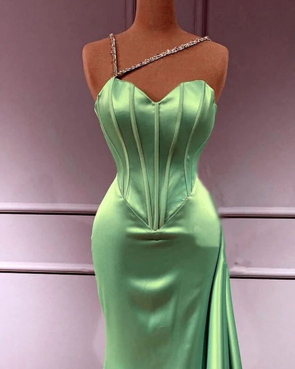 Mermaid Sage Corset Slit Dress gh2062