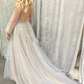 Newly A Line Gray Tulle Long Sleeves See Through Sweetheart Beaded Prom gh2493