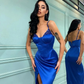 Royal Blue Mermaid Spaghetti-Straps Prom Dress  gh1999