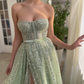 Green tulle sequins prom dress Formal Couture Dress  gh2205