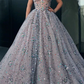 Princess Strapless Sweetheart Beads Ball Gown Rhinestone Prom Dress with Long Sparkly  gh2329