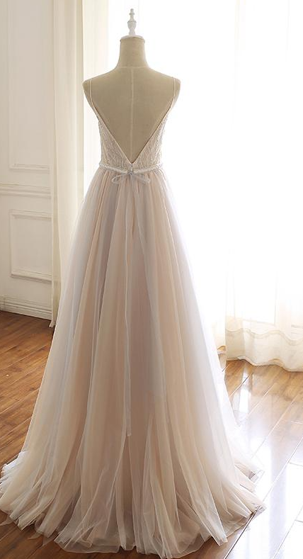 Spaghetti-Trägern Open Back Abendkleid Formelle Abendkleider gh2261