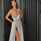 A-LINE SWEETHEART FLOOR LENGTH CHARMEUSE PAILLETTE PROM DRESS  gh2372
