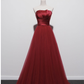 Trägerloses Abschlussballkleid, rotes Partykleid, bezauberndes Hochzeitskleid gh2549