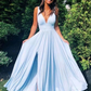 Elegant A-Line V-Neck Long Prom Dresses Formal Evening Gowns gh2439