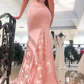 Open Back Blush Mermaid Long Formal Dress  gh2294