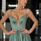 Elegant Spaghetti-Straps V-Neck Sleeveless Prom Dress Long  gh1953
