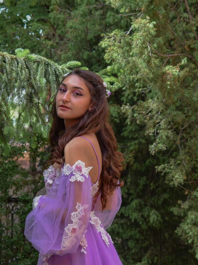 Gorgeous Rhinestone Floral Tulle A-line Prom Dresses Gowns  gh2149