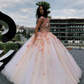 Princess Ball Gown Pink Tulle Prom Dresses with Handmade Flowers, Quinceanera Dress gh2127