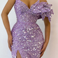 Lilac Off-the-Shoulder Mermaid Prom Dress Sequins Split Online gh2588