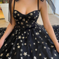 Black tulle sequins short prom dress evening dress  gh2339