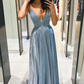 Simple v neck long A line prom dress evening dress gh2138