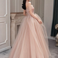 ROBE DE BAL LONGUE EN TULLE ROSE ROBE DE SOIRÉE ROSE gh2448