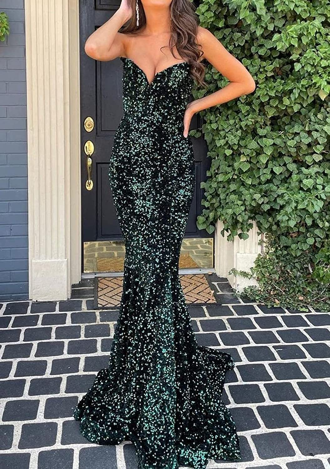 Sparkle Abendkleider,Meerjungfrau Fuchsia Pailletten Langes Abendkleid gh2458