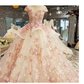 Ingvn Pink Princess Quinceanera Dress 2022 Appliques Beads 3D Flowers Prom Party Sweet 16 Ball Gown  gh2074