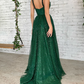 A-Line Prom Dresses Sparkle & Shine Dress Prom Floor Length Sleeveless V Neck Sequined with Sequin gh2207
