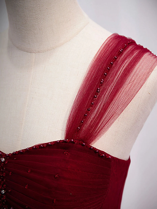 Off-the-Shoulder Sweetheart Lace Tulle Beaded Lace-Up Appliques Floor-Length Prom Dresses gh2421