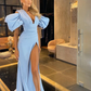 Long Mermaid Split Prom Dress With Puffy Sleeves gh2135