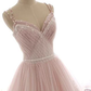 Pink Tulle Prom Dresses with Lace Appliques, A Line Formal Evening Party Dresses gh2272
