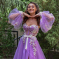 Gorgeous Rhinestone Floral Tulle A-line Prom Dresses Gowns  gh2149