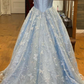 Light Blue Sweetheart Off-the-Shoulder A-line Prom Dress  gh2160
