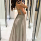 Simple v neck long A line prom dress evening dress gh2138