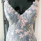 Elegant Mermaid Grey Prom Dress with Embroidery gh2653