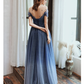Starry Blue Prom Dress Off Shoulder Floral Event Dress Sparkling Long Party Dress Aline Event Dress Gradient Long Dress Fairy Glitter Dress gh2637