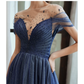 Starry Blue Prom Dress Off Shoulder Floral Event Dress Sparkling Long Party Dress Aline Event Dress Gradient Long Dress Fairy Glitter Dress gh2637