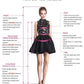 Black Backless A-Line Short Prom Dress,Satin Homecoming Dress gh1642