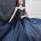Shiny sequins long prom dress A line evening dress  8577