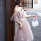 Pink tulle lace short prom dress homecoming dress  8851