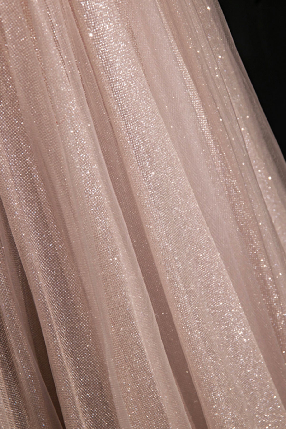 Shiny tulle sequins long A line prom dress evening dress  8700