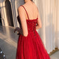 Cute sweetheart neck tulle beads long prom dress, formal dress  7965