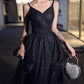 Black tulle long prom dress formal dress  8248