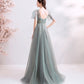 Elegant v neck lace long prom dress evening dress  8531