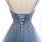 Cute v neck lace short prom dress high low evening dress  8315