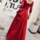 Burgundy v neck long A line prom dress evening dress  8758