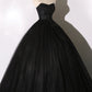 Langes Ballkleid aus schwarzer Spitze A-Linie formelles Kleid 8641